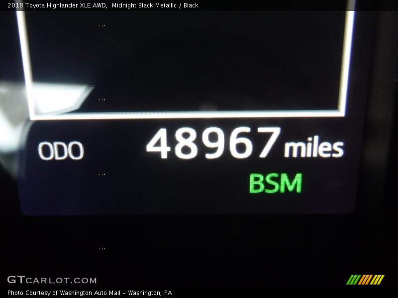 Midnight Black Metallic / Black 2018 Toyota Highlander XLE AWD