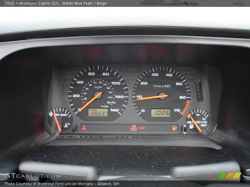 Marlin Blue Pearl / Beige 2002 Volkswagen Cabrio GLX