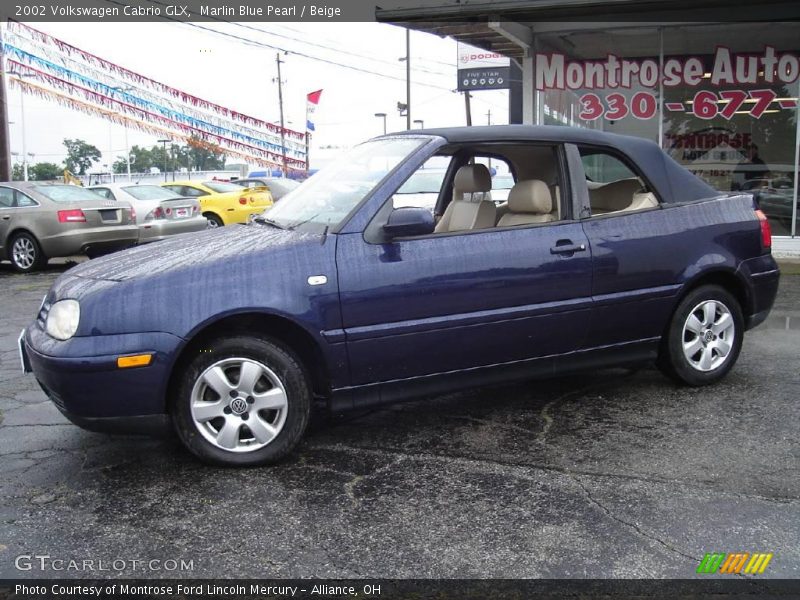 Marlin Blue Pearl / Beige 2002 Volkswagen Cabrio GLX