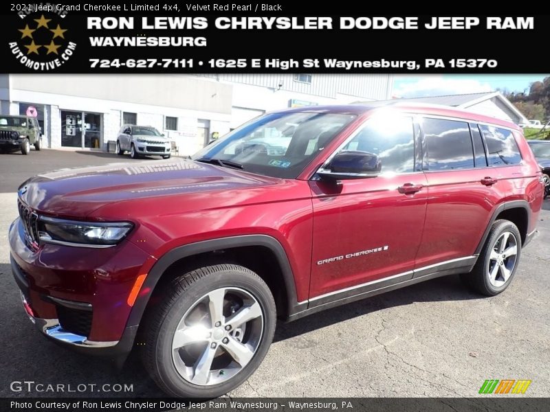 Velvet Red Pearl / Black 2021 Jeep Grand Cherokee L Limited 4x4