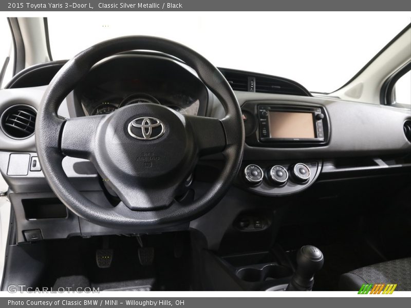 Classic Silver Metallic / Black 2015 Toyota Yaris 3-Door L