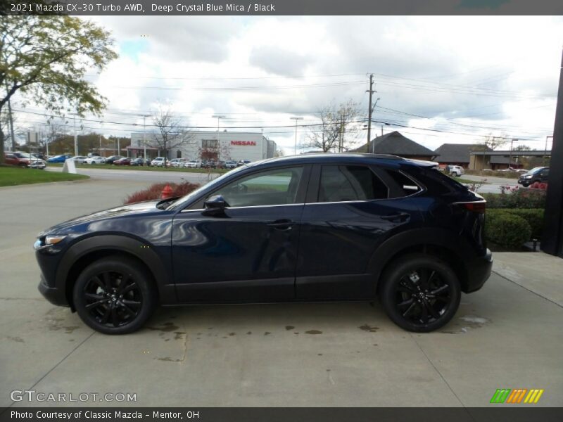 Deep Crystal Blue Mica / Black 2021 Mazda CX-30 Turbo AWD