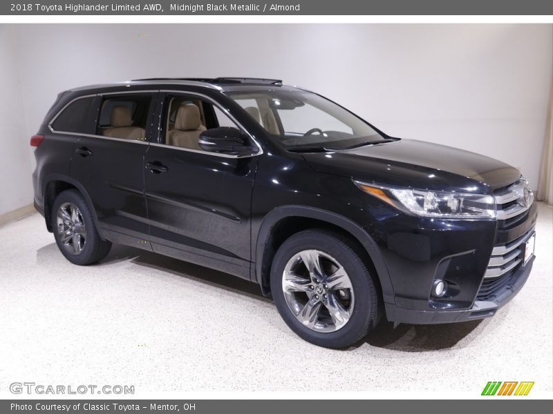 Midnight Black Metallic / Almond 2018 Toyota Highlander Limited AWD
