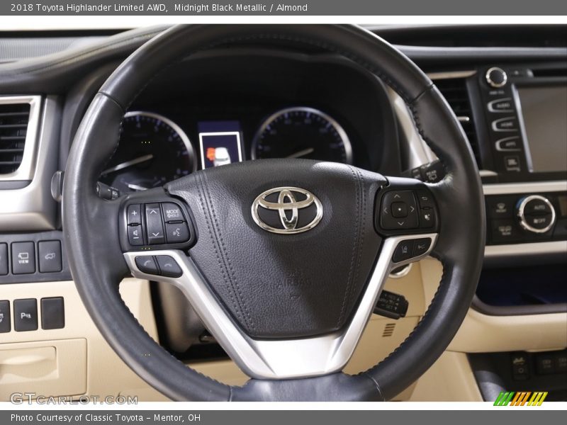 Midnight Black Metallic / Almond 2018 Toyota Highlander Limited AWD