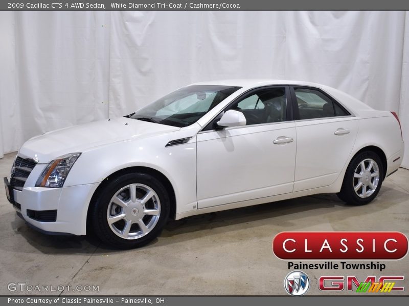 White Diamond Tri-Coat / Cashmere/Cocoa 2009 Cadillac CTS 4 AWD Sedan