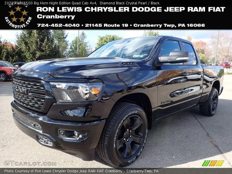 Diamond Black Crystal Pearl / Black 2022 Ram 1500 Big Horn Night Edition Quad Cab 4x4