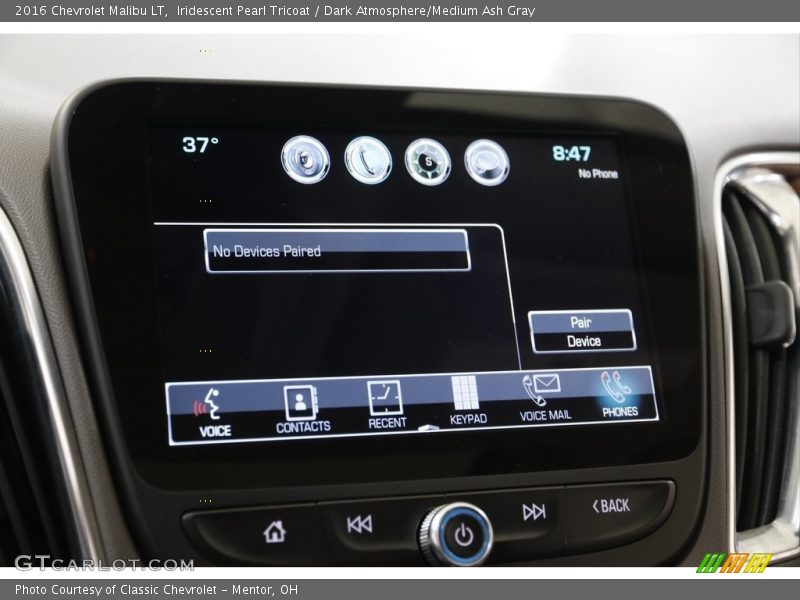 Iridescent Pearl Tricoat / Dark Atmosphere/Medium Ash Gray 2016 Chevrolet Malibu LT