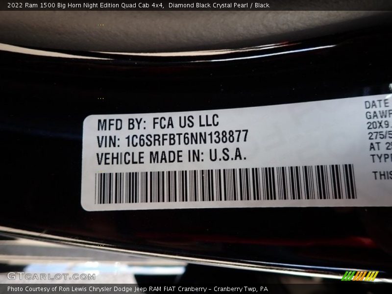 Diamond Black Crystal Pearl / Black 2022 Ram 1500 Big Horn Night Edition Quad Cab 4x4