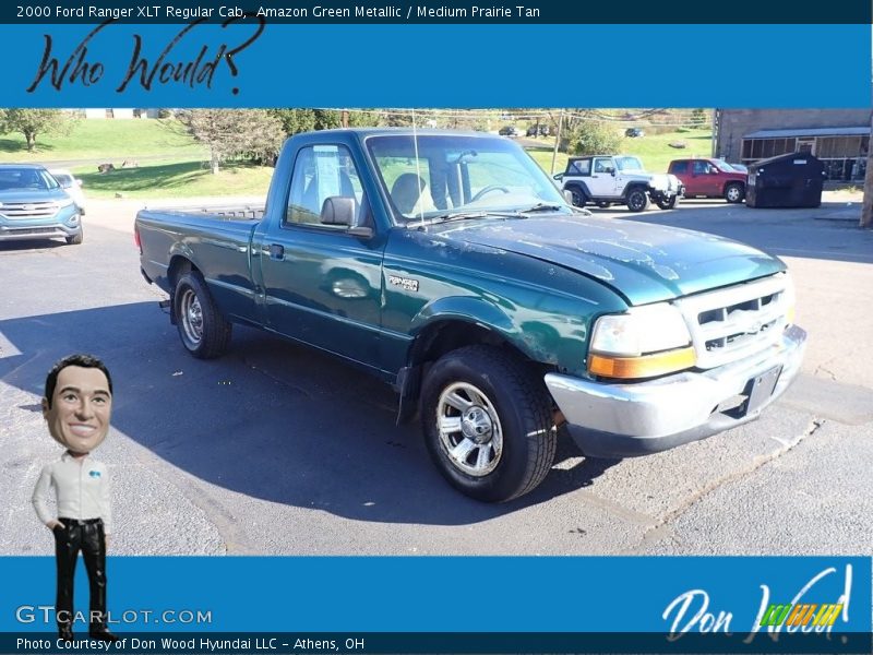 Amazon Green Metallic / Medium Prairie Tan 2000 Ford Ranger XLT Regular Cab