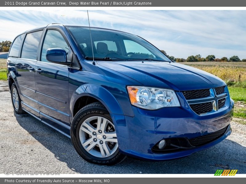 Deep Water Blue Pearl / Black/Light Graystone 2011 Dodge Grand Caravan Crew