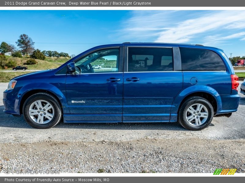 Deep Water Blue Pearl / Black/Light Graystone 2011 Dodge Grand Caravan Crew
