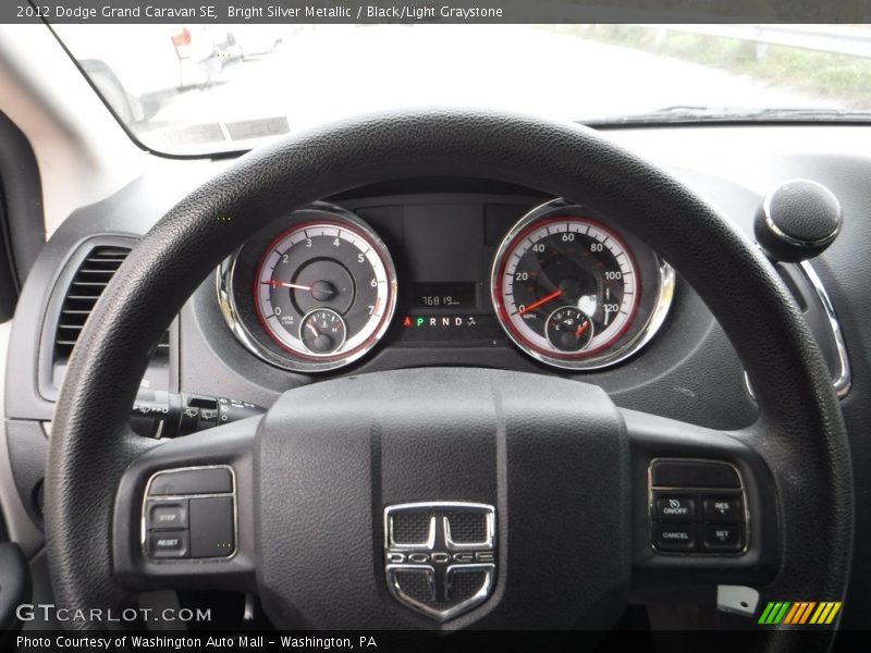 Bright Silver Metallic / Black/Light Graystone 2012 Dodge Grand Caravan SE