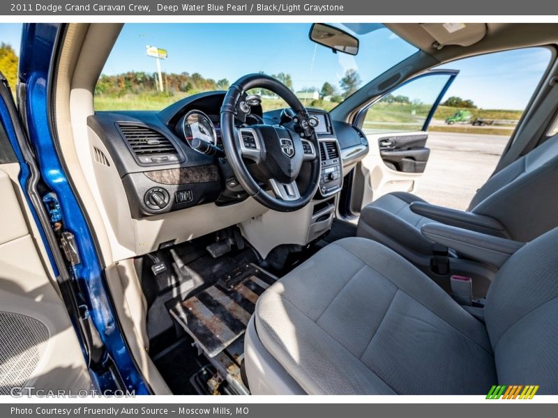Deep Water Blue Pearl / Black/Light Graystone 2011 Dodge Grand Caravan Crew