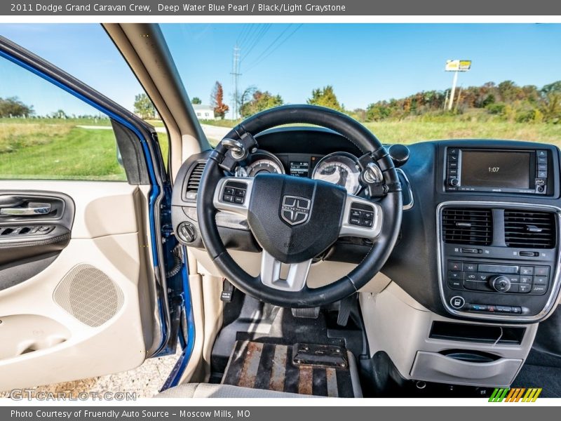 Deep Water Blue Pearl / Black/Light Graystone 2011 Dodge Grand Caravan Crew
