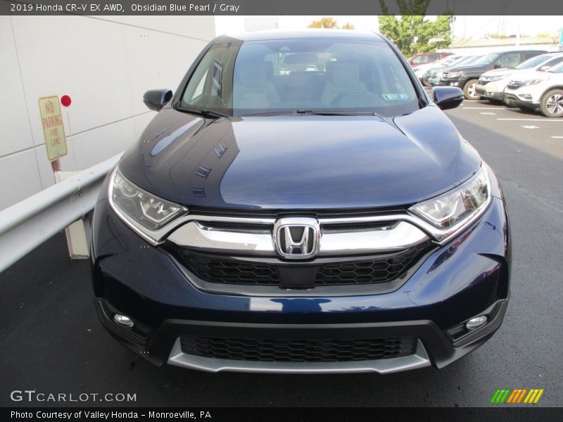 Obsidian Blue Pearl / Gray 2019 Honda CR-V EX AWD