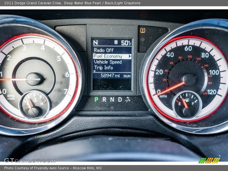 Deep Water Blue Pearl / Black/Light Graystone 2011 Dodge Grand Caravan Crew