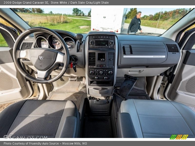 Stone White / Dark Slate Gray/Light Shale 2009 Dodge Grand Caravan SE