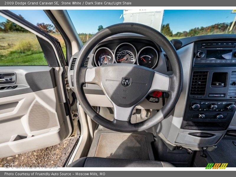 Stone White / Dark Slate Gray/Light Shale 2009 Dodge Grand Caravan SE