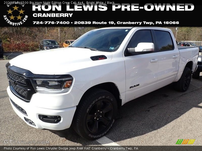 Bright White / Black 2020 Ram 1500 Big Horn Night Edition Crew Cab 4x4