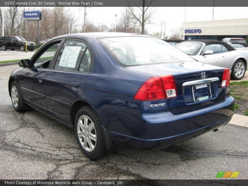 Eternal Blue Pearl / Gray 2003 Honda Civic EX Sedan
