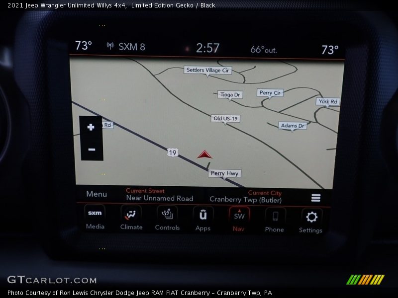 Navigation of 2021 Wrangler Unlimited Willys 4x4