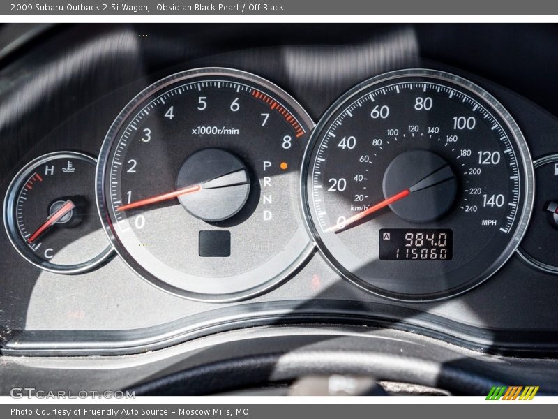 Obsidian Black Pearl / Off Black 2009 Subaru Outback 2.5i Wagon