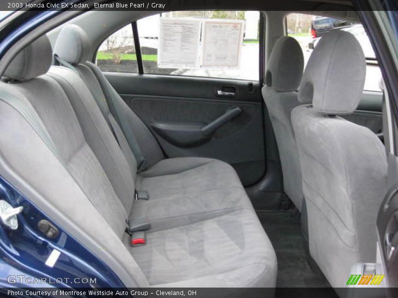 Eternal Blue Pearl / Gray 2003 Honda Civic EX Sedan