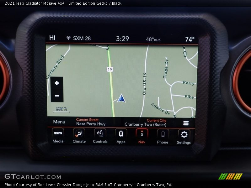 Navigation of 2021 Gladiator Mojave 4x4