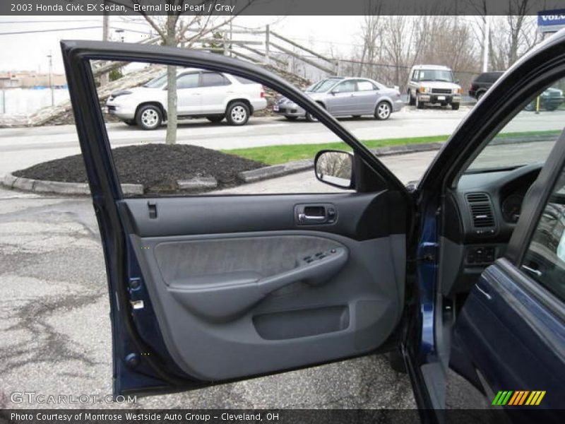 Eternal Blue Pearl / Gray 2003 Honda Civic EX Sedan