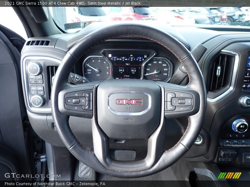 Satin Steel Metallic / Jet Black 2021 GMC Sierra 1500 AT4 Crew Cab 4WD