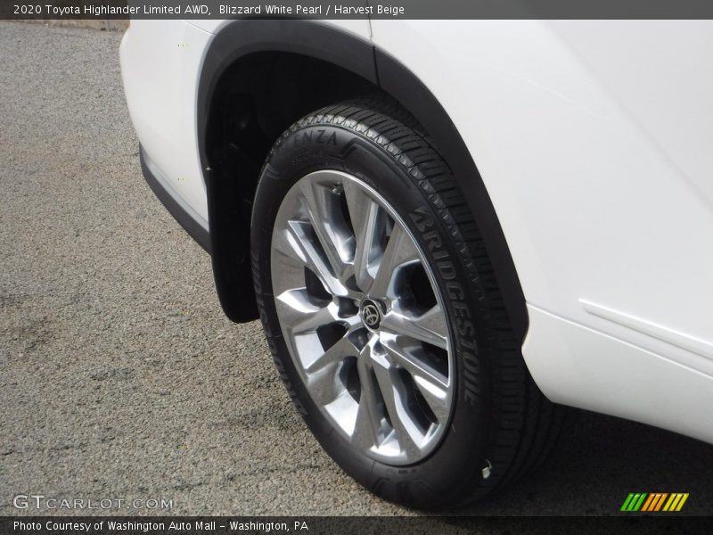 Blizzard White Pearl / Harvest Beige 2020 Toyota Highlander Limited AWD