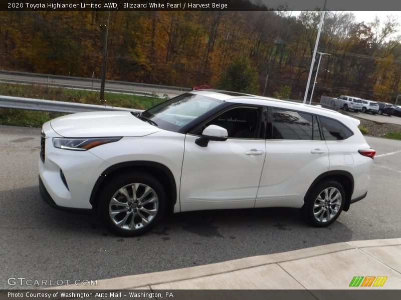 Blizzard White Pearl / Harvest Beige 2020 Toyota Highlander Limited AWD