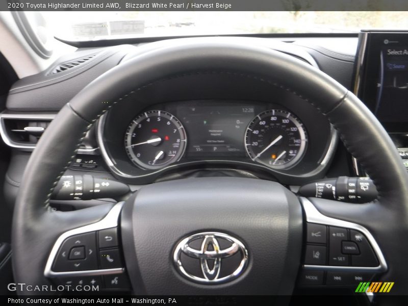Blizzard White Pearl / Harvest Beige 2020 Toyota Highlander Limited AWD