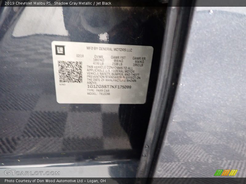 Shadow Gray Metallic / Jet Black 2019 Chevrolet Malibu RS