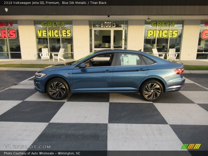 Blue Silk Metallic / Titan Black 2019 Volkswagen Jetta SEL Premium