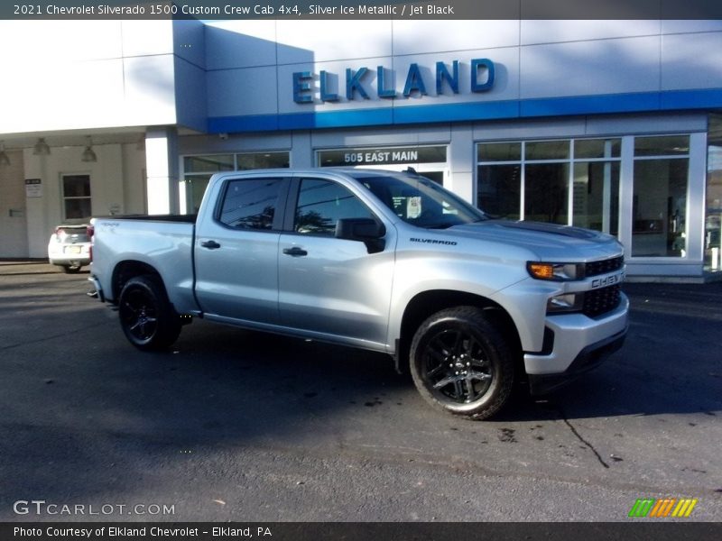 Silver Ice Metallic / Jet Black 2021 Chevrolet Silverado 1500 Custom Crew Cab 4x4