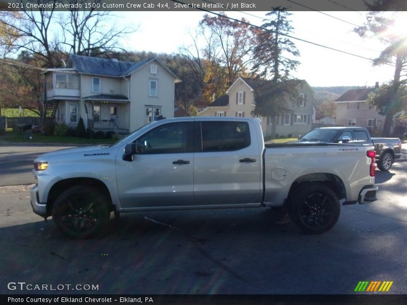 Silver Ice Metallic / Jet Black 2021 Chevrolet Silverado 1500 Custom Crew Cab 4x4