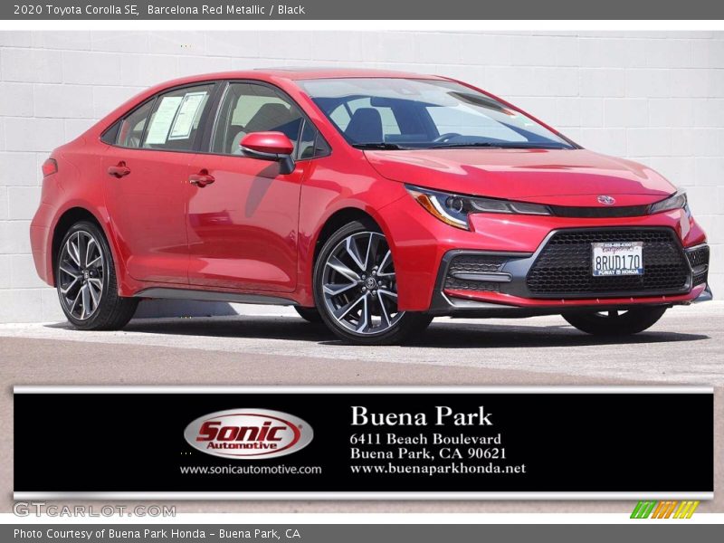Barcelona Red Metallic / Black 2020 Toyota Corolla SE