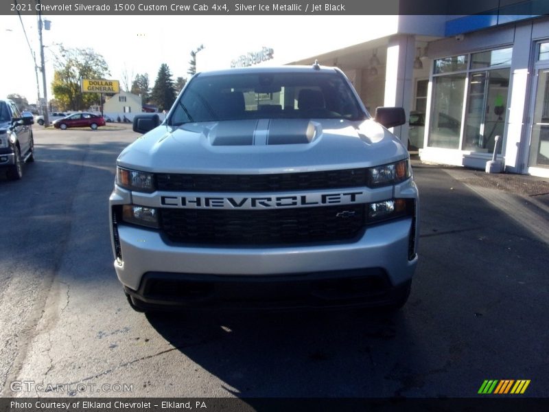 Silver Ice Metallic / Jet Black 2021 Chevrolet Silverado 1500 Custom Crew Cab 4x4