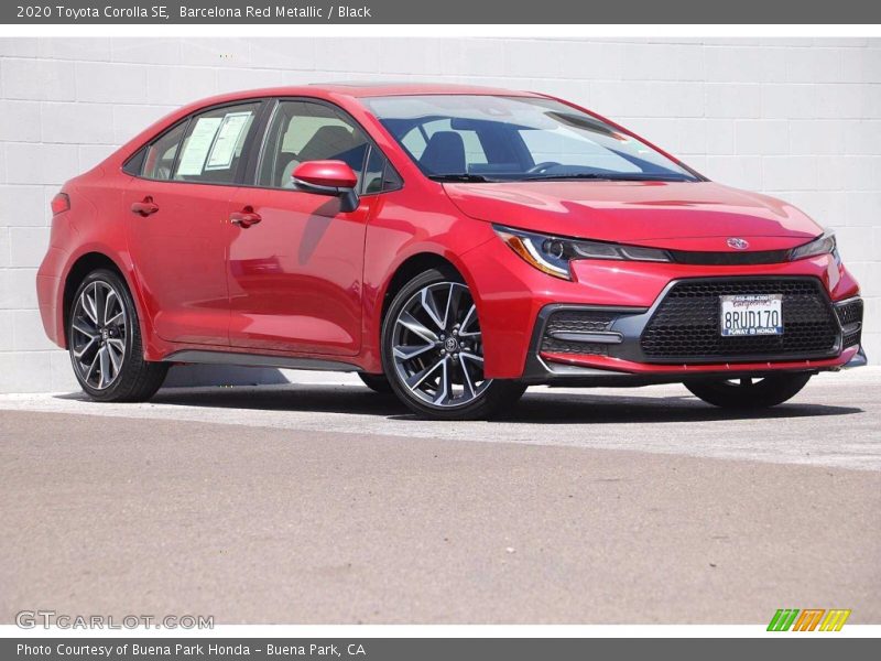 Barcelona Red Metallic / Black 2020 Toyota Corolla SE
