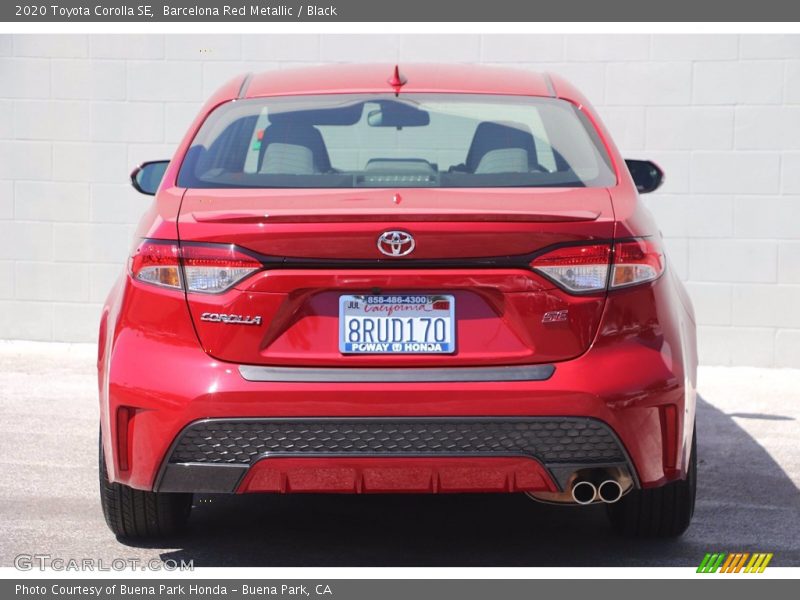 Barcelona Red Metallic / Black 2020 Toyota Corolla SE