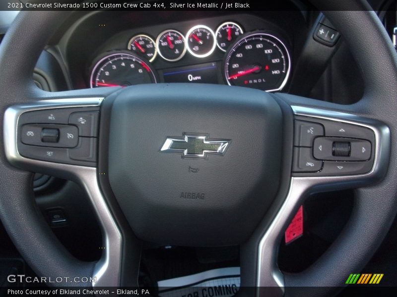 Silver Ice Metallic / Jet Black 2021 Chevrolet Silverado 1500 Custom Crew Cab 4x4