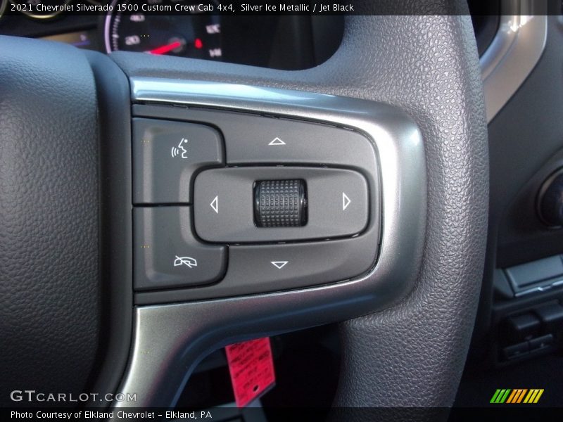 Silver Ice Metallic / Jet Black 2021 Chevrolet Silverado 1500 Custom Crew Cab 4x4