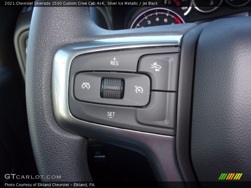 Silver Ice Metallic / Jet Black 2021 Chevrolet Silverado 1500 Custom Crew Cab 4x4