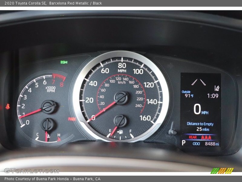 Barcelona Red Metallic / Black 2020 Toyota Corolla SE