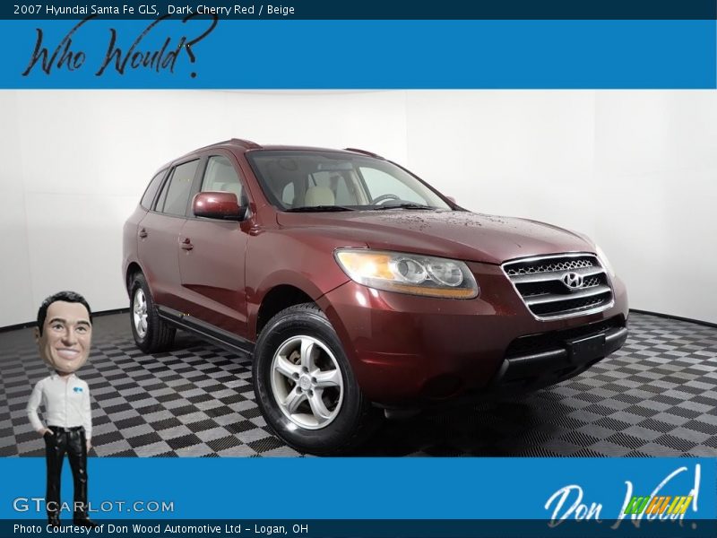 Dark Cherry Red / Beige 2007 Hyundai Santa Fe GLS