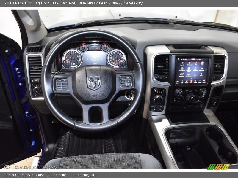 Blue Streak Pearl / Black/Diesel Gray 2018 Ram 1500 Big Horn Crew Cab 4x4