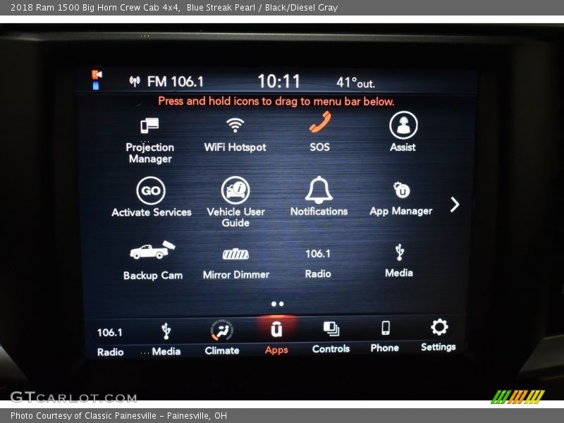 Blue Streak Pearl / Black/Diesel Gray 2018 Ram 1500 Big Horn Crew Cab 4x4