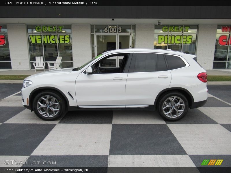 Mineral White Metallic / Black 2020 BMW X3 sDrive30i