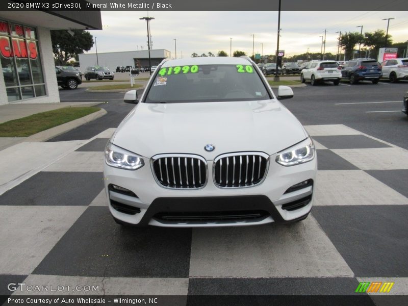 Mineral White Metallic / Black 2020 BMW X3 sDrive30i